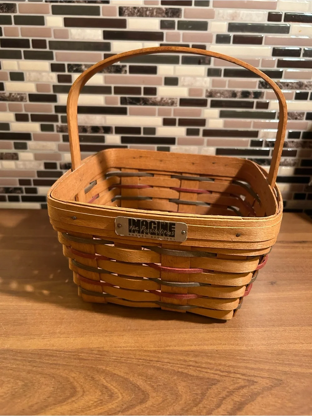 Vintage 1991 Longaberger “Imagine the Possibilities” Bee Basket- Natural Brown